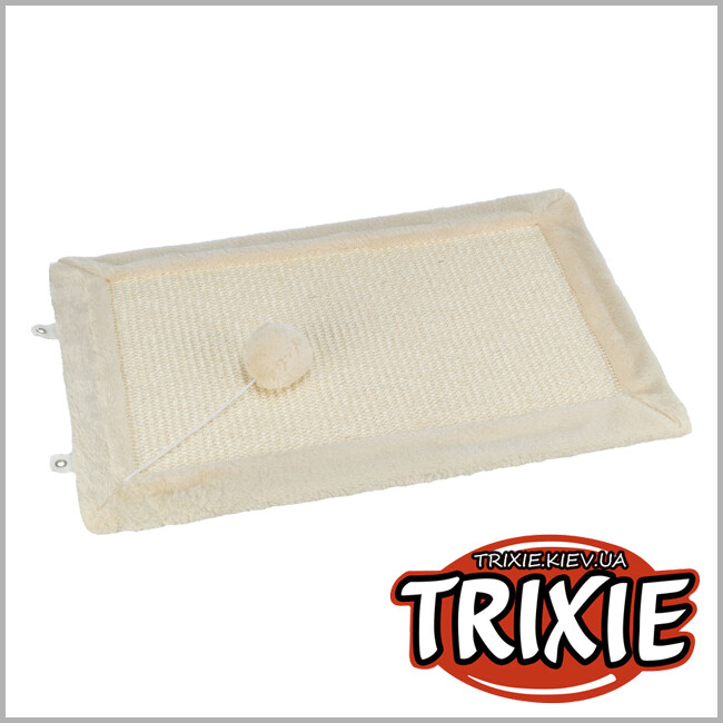 ТРИКСИ Украина - Царапка-коврик для кошек Trixie 4325 с игрушкой на веревке бежевая 55х35 см