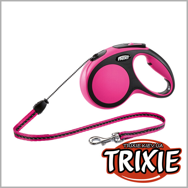 ТРИКСИ Украина - Флекси TRIXIE - New COMFORT (M: 5 м/20 кг, розовый)