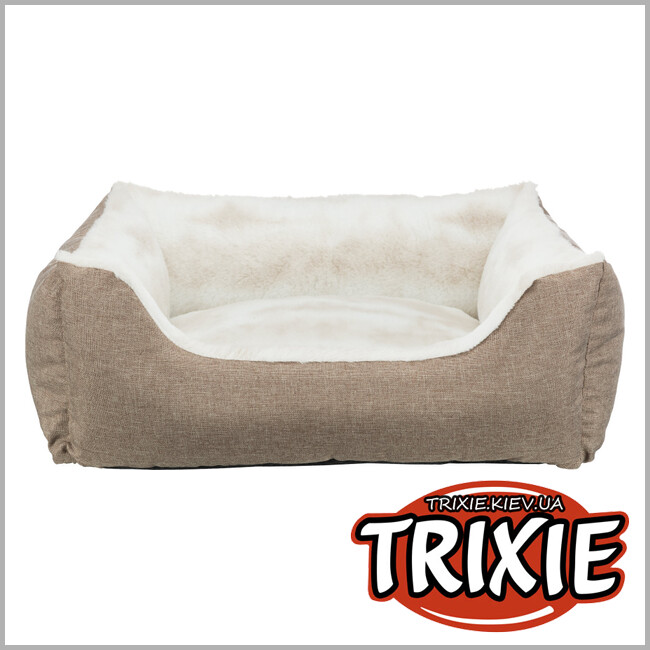 ТРИКСИ Украина - Мягкое место для собак Trixie Nelli (светло-коричневый / бело-серо-коричневый, 60*50 cm)
