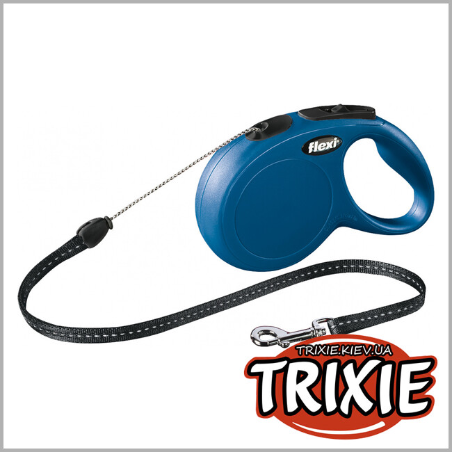 ТРИКСИ Украина - Флекси TRIXIE - New CLASSIC (8 м/до 12кг, синий)