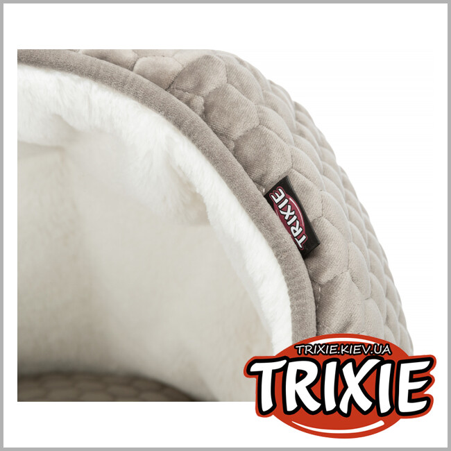ТРИКСИ Украина - Лежак пещера Trixie Livia (плюш 45*33см серо-коричневый / кремовый)