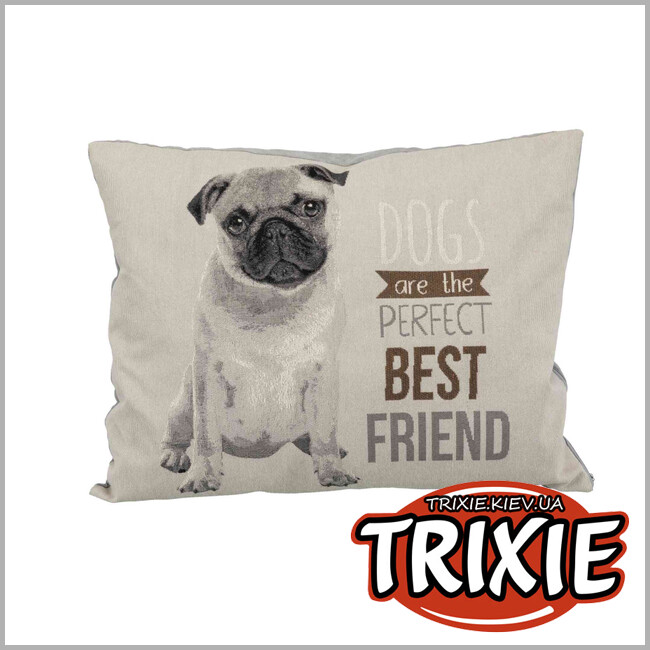 ТРИКСИ Украина - Лежак с рисунком Мопс Trixie Chipo Cushion  (60*48 см )