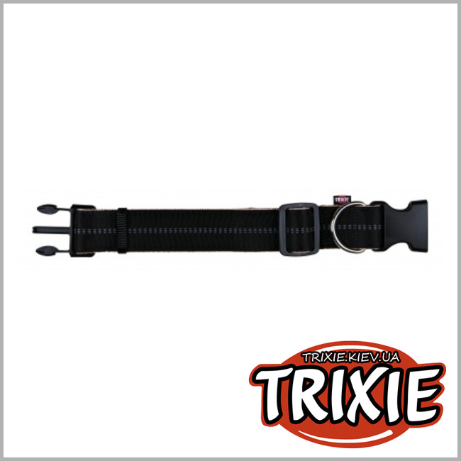 ТРИКСИ Украина - Ошейник для собак TRIXIE - Elegance  Extra Wide (Размер:32-45cм/38мм, Цвет:чер/беж)