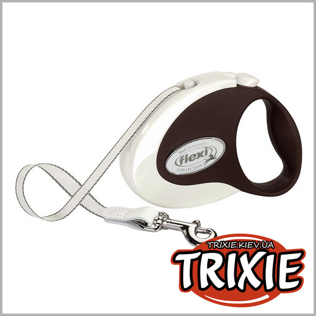 ТРИКСИ Украина - Рулетки TRIXIE COLLECTION (Размер:5м до 25кг, Цвет: белый/коричневый)