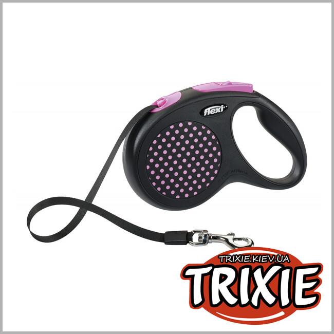 ТРИКСИ Украина - Флекси TRIXIE - DESIGN (5м/до 25 кг, розовый)
