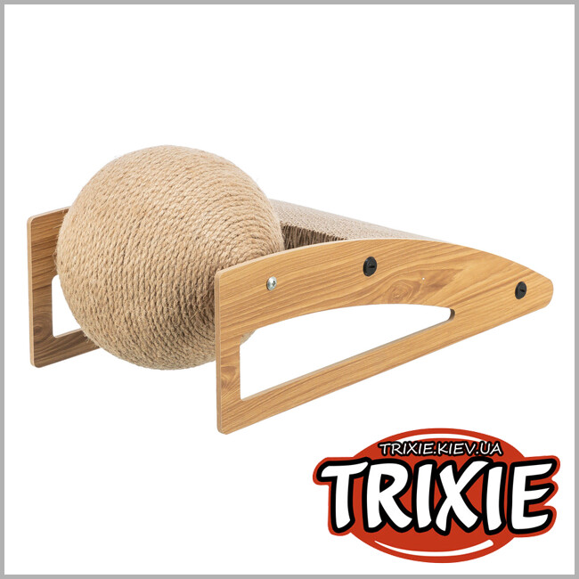 ТРІКСІ Україна - Дряпка для котів Trixie 48023 Рампа з м'ячем картон і МДФ 40х17х20 см
