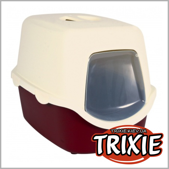 ТРІКСІ Україна - Туалет-будиночок для котів TRIXIE - Vico (40*40*56см бордовий/крем)