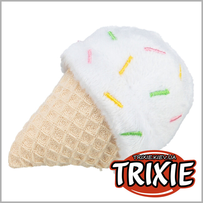 ТРІКСІ Україна - Іграшка Trixie 45552 для котів Морозиво і тістечко плюш з котячою м'ятою 7 см
