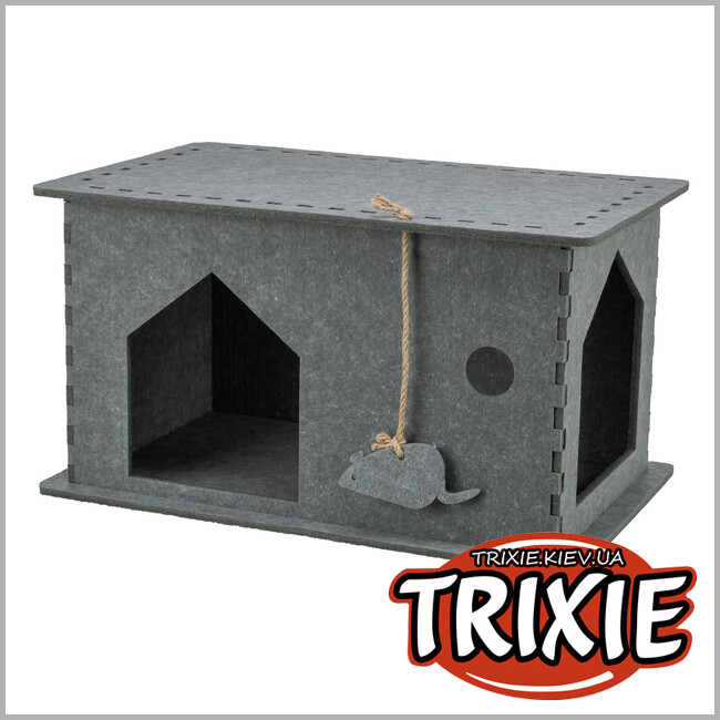 ТРИКСИ Украина - Домик Trixie 36271 Lene для кошек фетр 54х30х35 см серый
