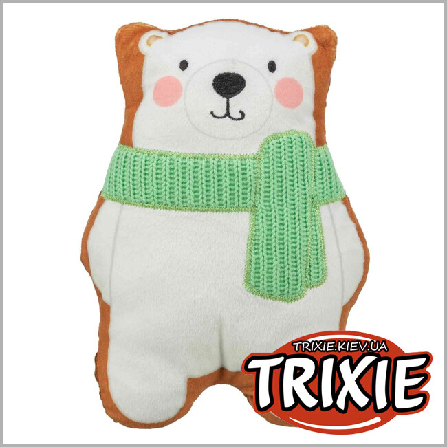 ТРИКСИ Украина - Игрушка "Рождественский медведь" Trixie 92602 для собак плюш 20 см