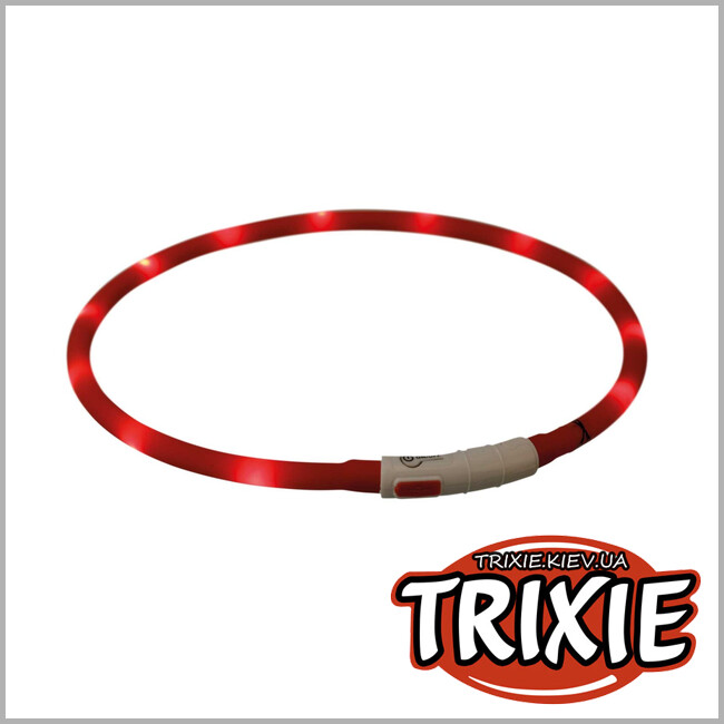 ТРИКСИ Украина - Ошейник Trixie 12643 светящийся "Flash", USB, силикон, XS-XL: 70см/10мм, красный