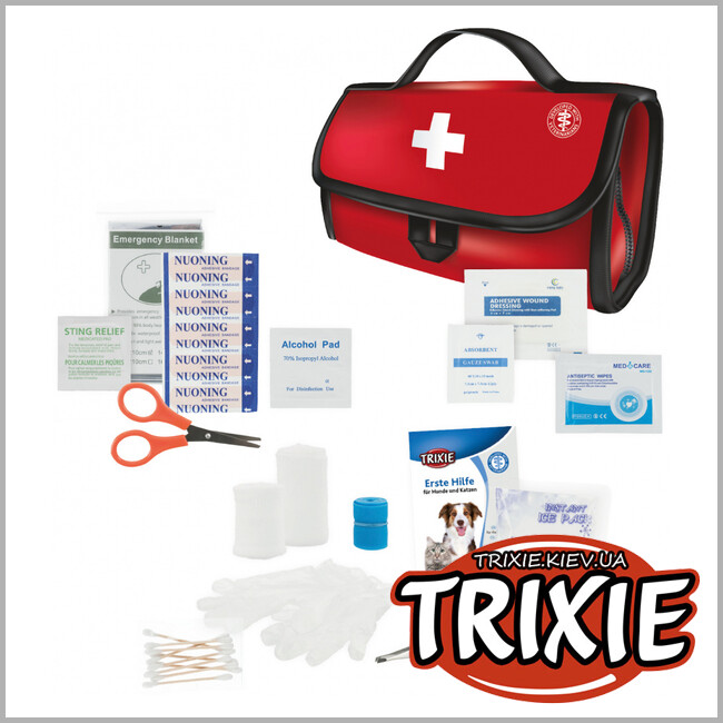 ТРИКСИ Украина - Аптечка Premium  для котов и собак Trixie First Aid Kit (17 различных компонентов 38 штук)