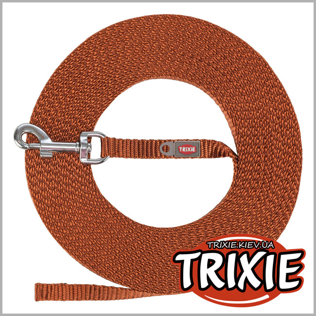 ТРИКСИ Украина - Поводок для собак Trixie 198062 Tracking lead экстра легкий XS–S 15 м 10 мм рыжий