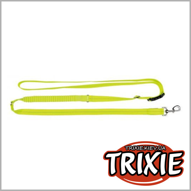 ТРИКСИ Украина - Поводок для бега светящийся для собак Trixie  (S–XL :1.85----2.55 м, 25 мм, желтый неон)