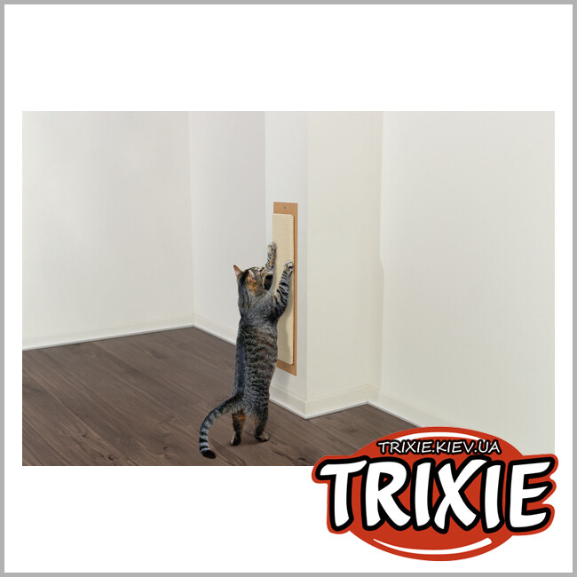 ТРІКСІ Україна - Дряпка Trixie 43181 для котів настінна сизаль/дерево бежева 11x56 см