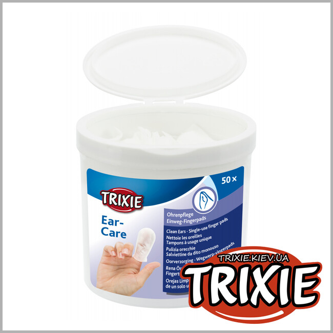 ТРИКСИ Украина - Одноразовые салфетки TRIXIE на палец для чистки ушей (50шт/уп)
