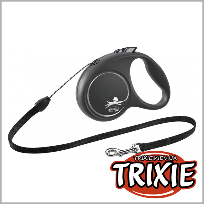 ТРИКСИ Украина - Флекси BLACK DESIGN-TRIXIE (S 5м /до12кг черный)