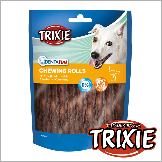 ТРИКСИ Украина - Жевательные палочки TRIXIE-Denta Fun (страус, 12см, 100гр)