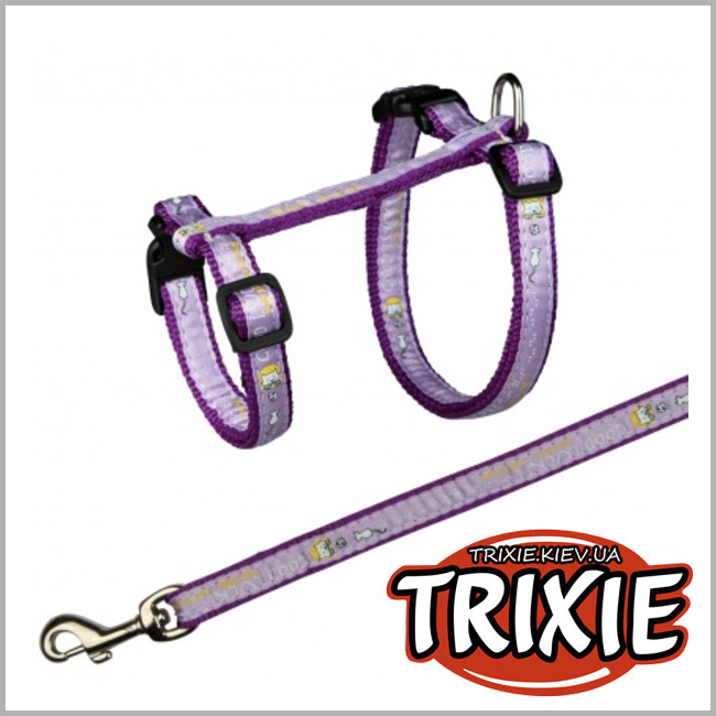 ТРИКСИ Украина - Шлея с поводком для крупных котов TRIXIE Cat Harness XL with Lead (34–57 cm/13 mm)