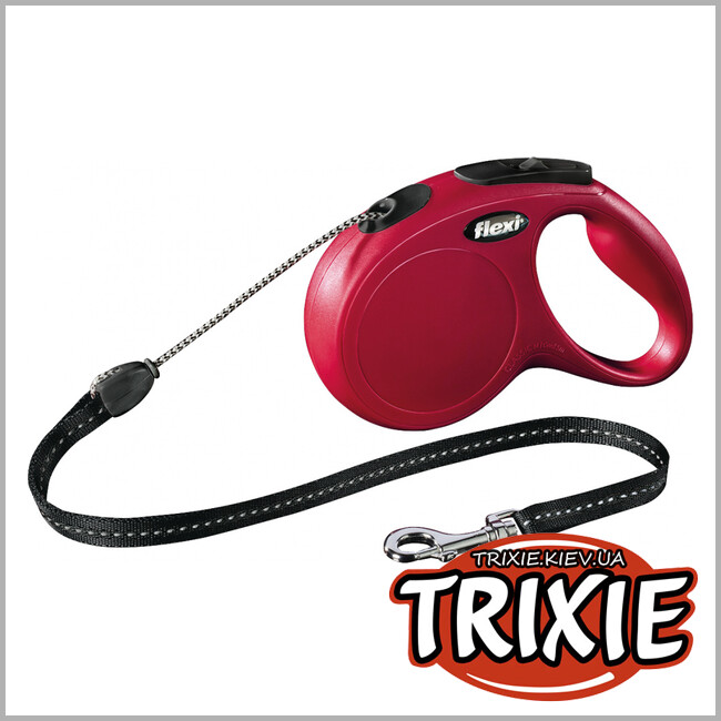 ТРИКСИ Украина - Флекси TRIXIE New CLASSIC (M: 5 м/до 20 кг, красный)