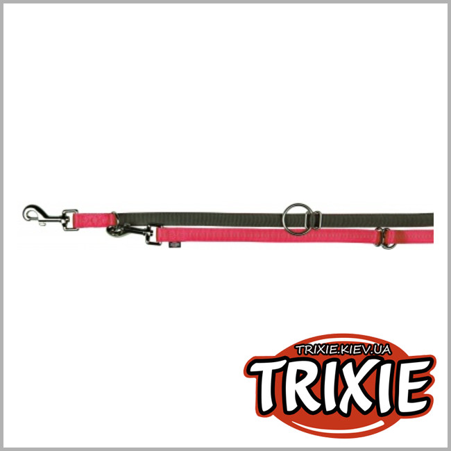 ТРИКСИ Украина - Регулируемый поводок для собак TRIXIE - Elegance(Размер M-L:2,20м/10мм, Цвет: красный, нейлон)