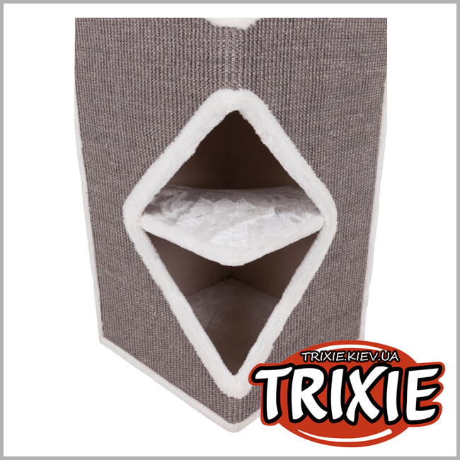 ТРИКСИ Украина - Домик для животных Trixie 44427 башня-драпак "Arma", 98см, серый/белый