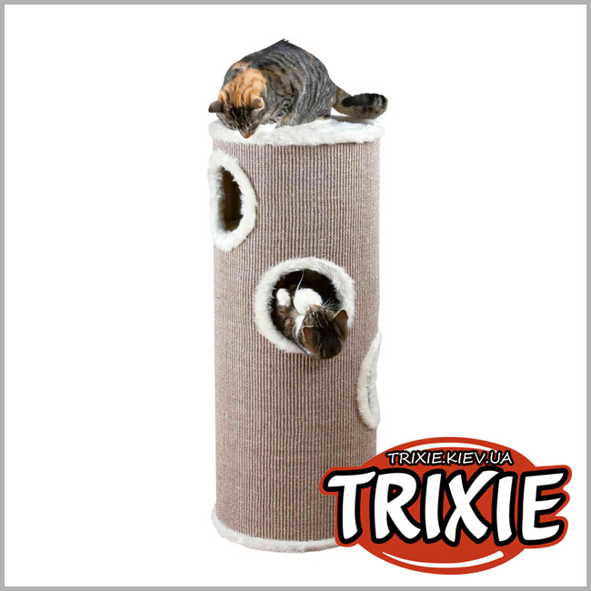 ТРІКСІ Україна - Драпак/будиночок-вежа Trixie 4338 "Edoardo", 100см,сіро-коричнев/крем