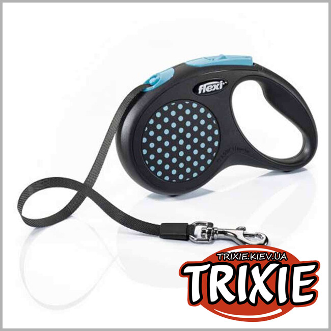 ТРИКСИ Украина - Флекси TRIXIE - DESIGN (S: 5м/до 15 кг, синий)