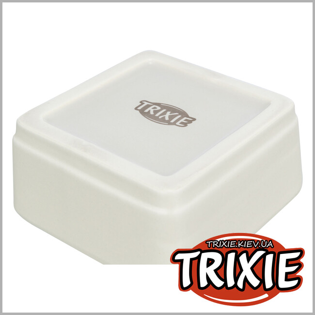 ТРИКСИ Украина - Миски на подставке "CityStyle" Trixie 24824 (керамика/МДФ, 2х0,4л/12х12 см/30х4х15 см), белый