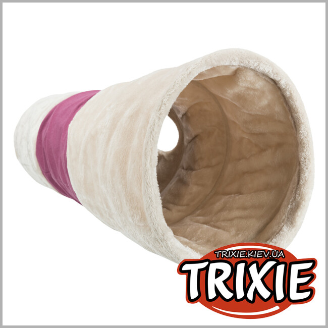 ТРИКСИ Украина - Игровой тоннель TRIXIE для кота XXL (35х115см, беж/фуксия)