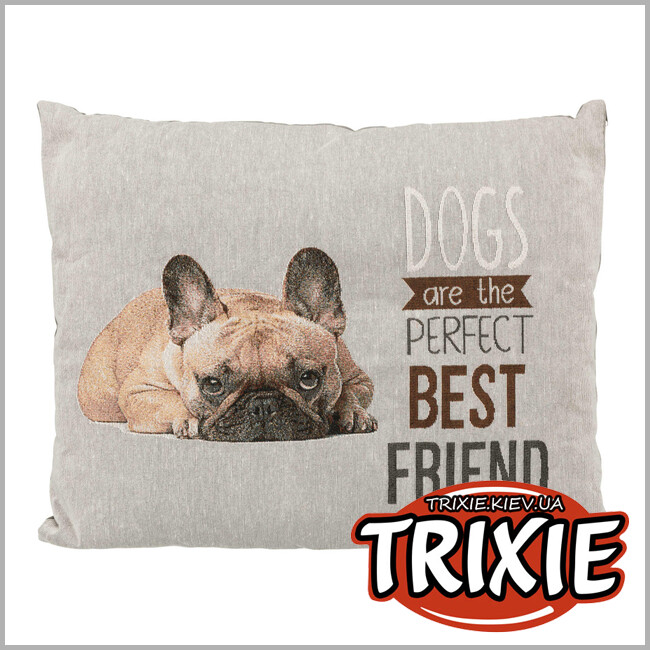 ТРИКСИ Украина - Лежак TRIXIE - Chipo с рисунком Французский бульдог (60х48 см серый)