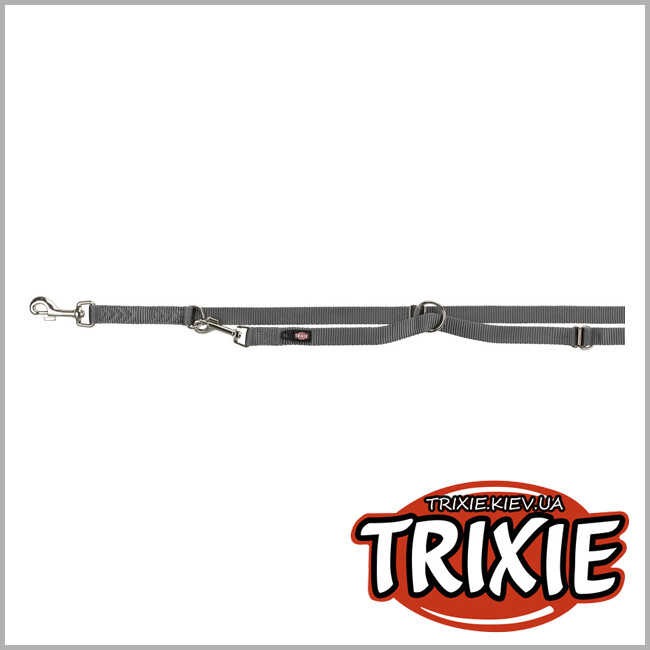 ТРИКСИ Украина - Поводок Premium длинный-TRIXIE (Размер M–L: 3.00м/20мм, графит)