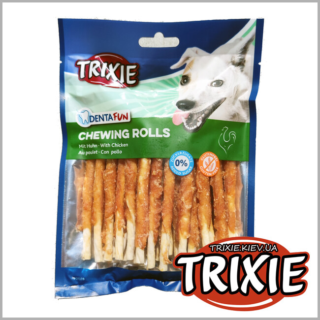 ТРИКСИ Украина - Жевательная палочка с мясом для чистки зубов Trixie Denta Fun  (курица 12см*30шт / 240g)