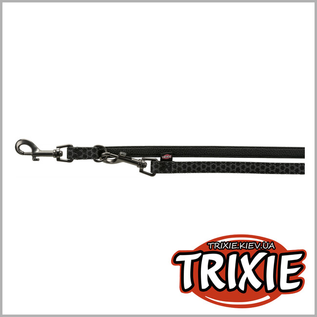ТРИКСИ Украина - Поводок-перестежка Night Reflect - TRIXIE ( Размер XS–S:2.00 м/15 см,черный)