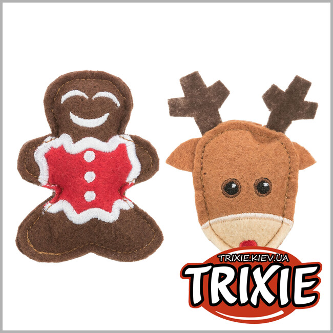 ТРИКСИ Украина - Рождественский набор: Trixie 92548 лось/фигурка пряника (фетр), 8см(2шт/уп)