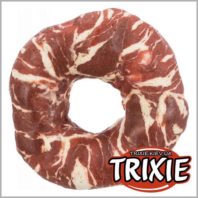 ТРИКСИ Украина - Жевательное кольцо Denta Fun-TRIXIE (мраморн.говядина, 10см/110гр, 100шт/уп)