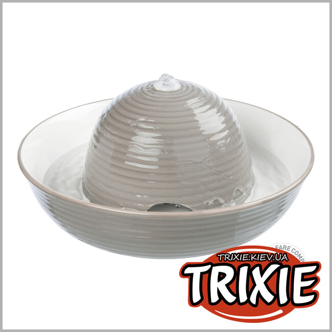 ТРИКСИ Украина - Питьевой фонтан Vital Flow-TRIXIE  (керамика, 1.5л, серый/белый)
