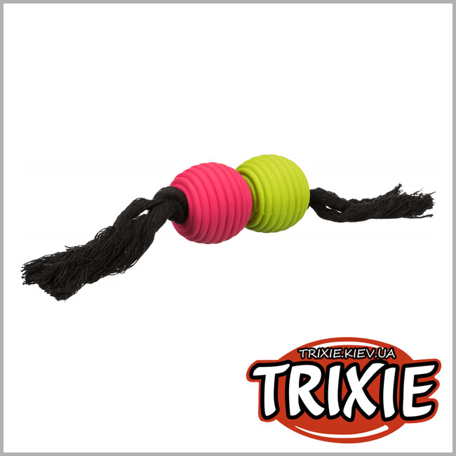 ТРИКСИ Украина - Канат с мячиками TRIXIE (латекс/хлопок 32 см)