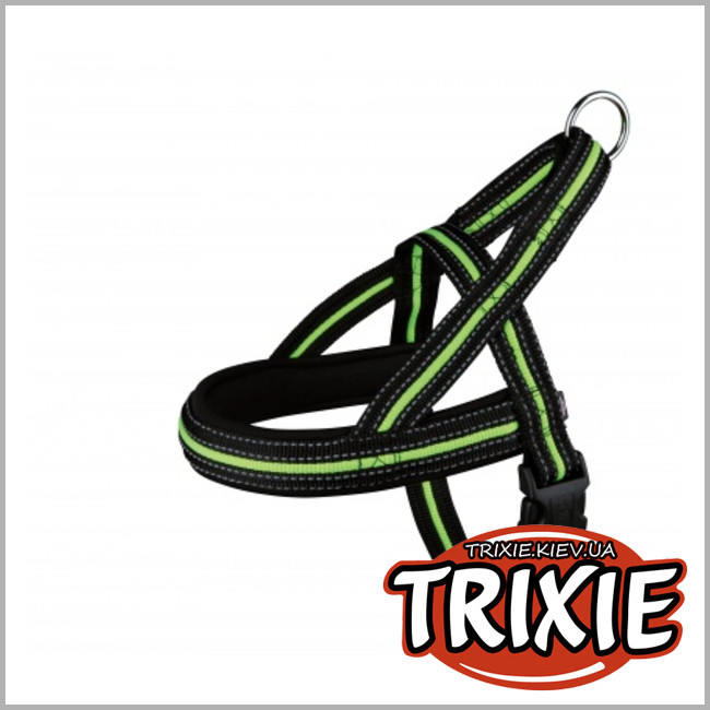 ТРІКСІ Україна - Шлейка норвезька для собак TRIXIE - Fusion (Розмір:68–88см/25мм, Колір:чорний/зелений)