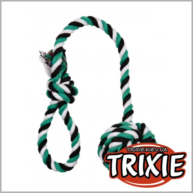 ТРИКСИ Украина - Мяч из каната на веревке для собак TRIXIE - Denta Fun (Длина: 50см)