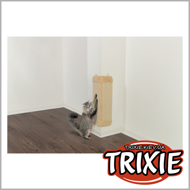 ТРІКСІ Україна - Драпак-дошка для котів Trixie 43431 кутовий (сизаль/плюш), 32х60см,натур/беж