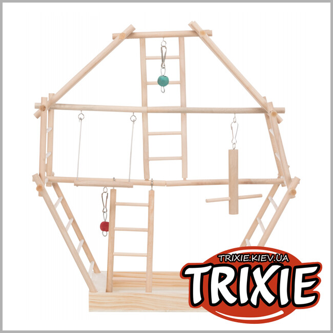ТРІКСІ Україна - Ігровий майданчик для папуги Trixie Wooden Ladder Playground (44 × 44 × 16 cm)