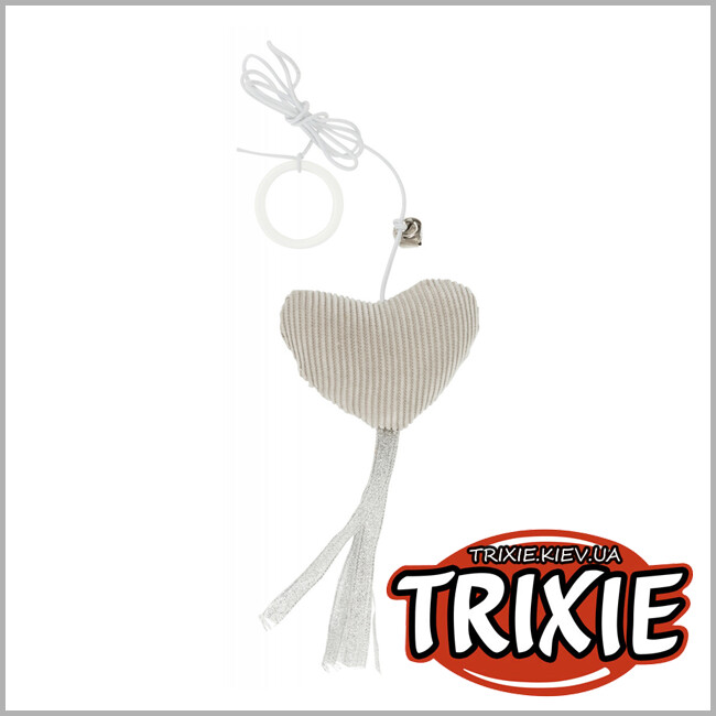 ТРИКСИ Украина - Игрушка сердце с кисточками на резинке TRIXIE (с колокольчиком 65 см)
