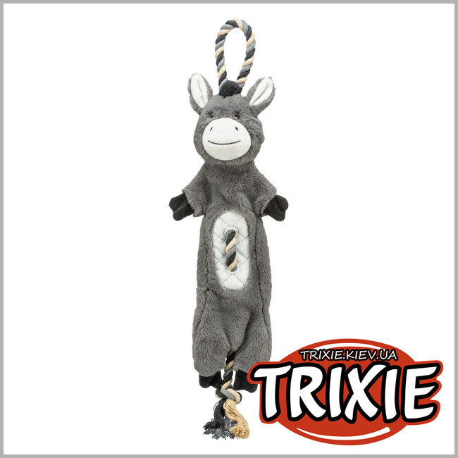 ТРИКСИ Украина - Игрушка для собак Trixie 36099 Осел плюшевый из переработанных материалов 66 см