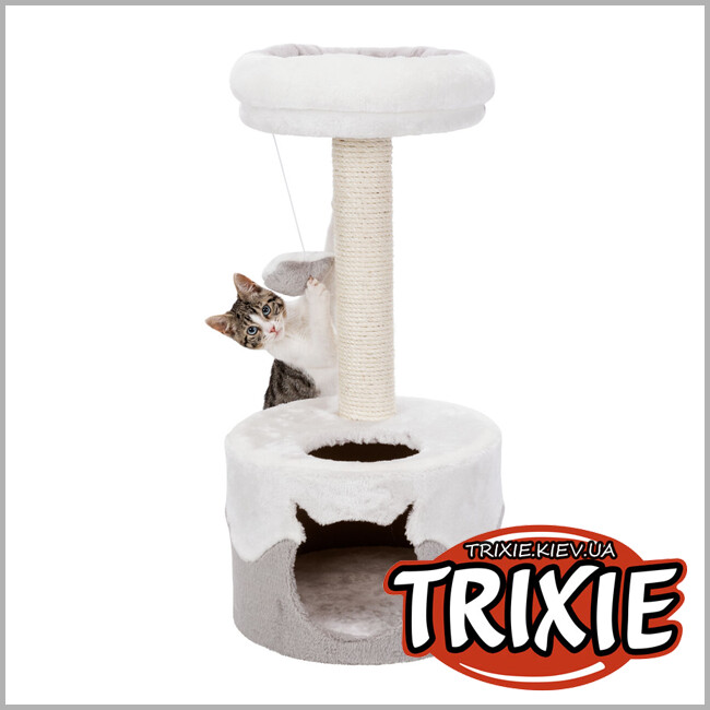 ТРІКСІ Україна - Будиночок-драпак для котів Trixie 43794 "Nuria", 71см, білий/сірий