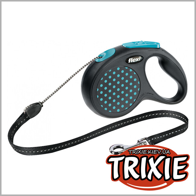 ТРИКСИ Украина - Флекси TRIXIE - DESIGN (5м/до 12кг, синий)