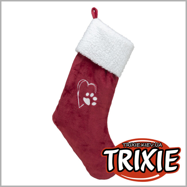 ТРИКСИ Украина - Чулок " Рождественский" Trixie 92626 для животных плюш красный 47см