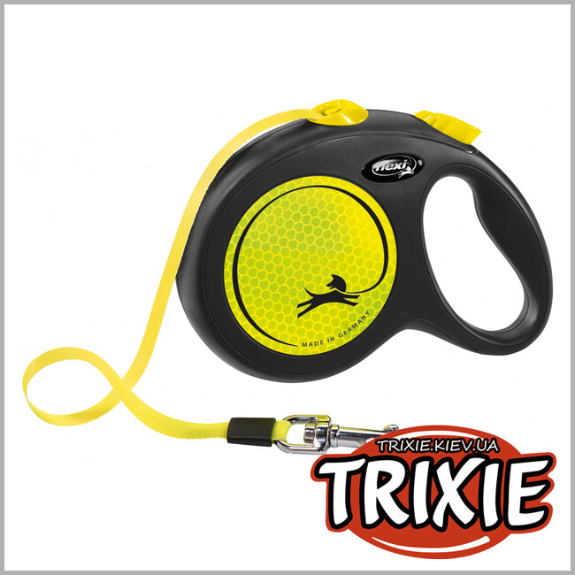 ТРИКСИ Украина - Флекси New NEON Trixie (L, 5м/до 50кг, желтый неон)