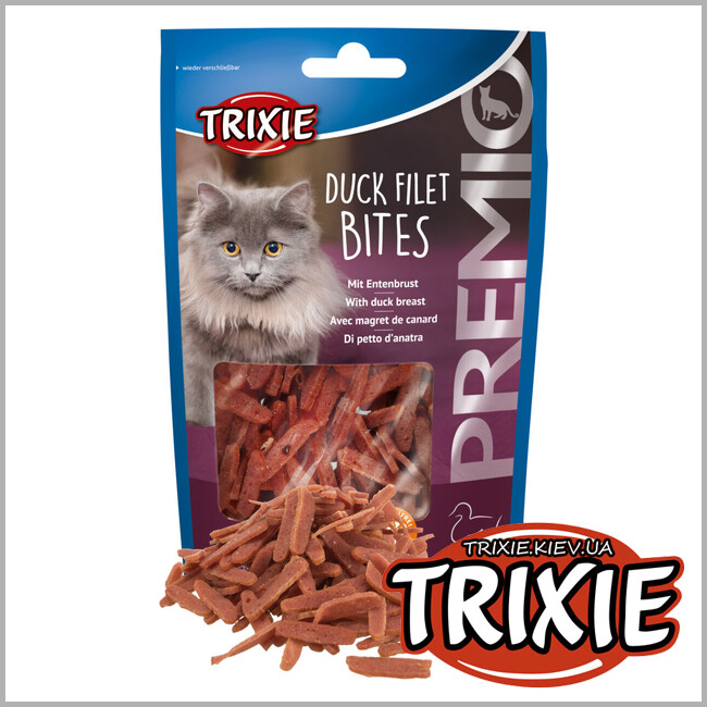 ТРИКСИ Украина - Лакомство для кошек Trixie 42716 PREMIO Duck Filet Bites с утиной грудкой 50г