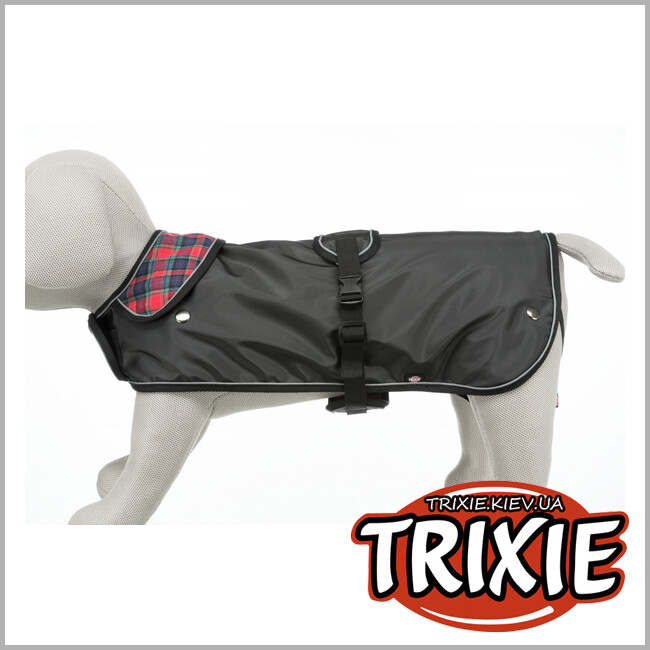 ТРИКСИ Украина - Пальто для собак Trixie Hermy 2 в 1 (черный/красный, S, 26-34*44-55*38 cm)